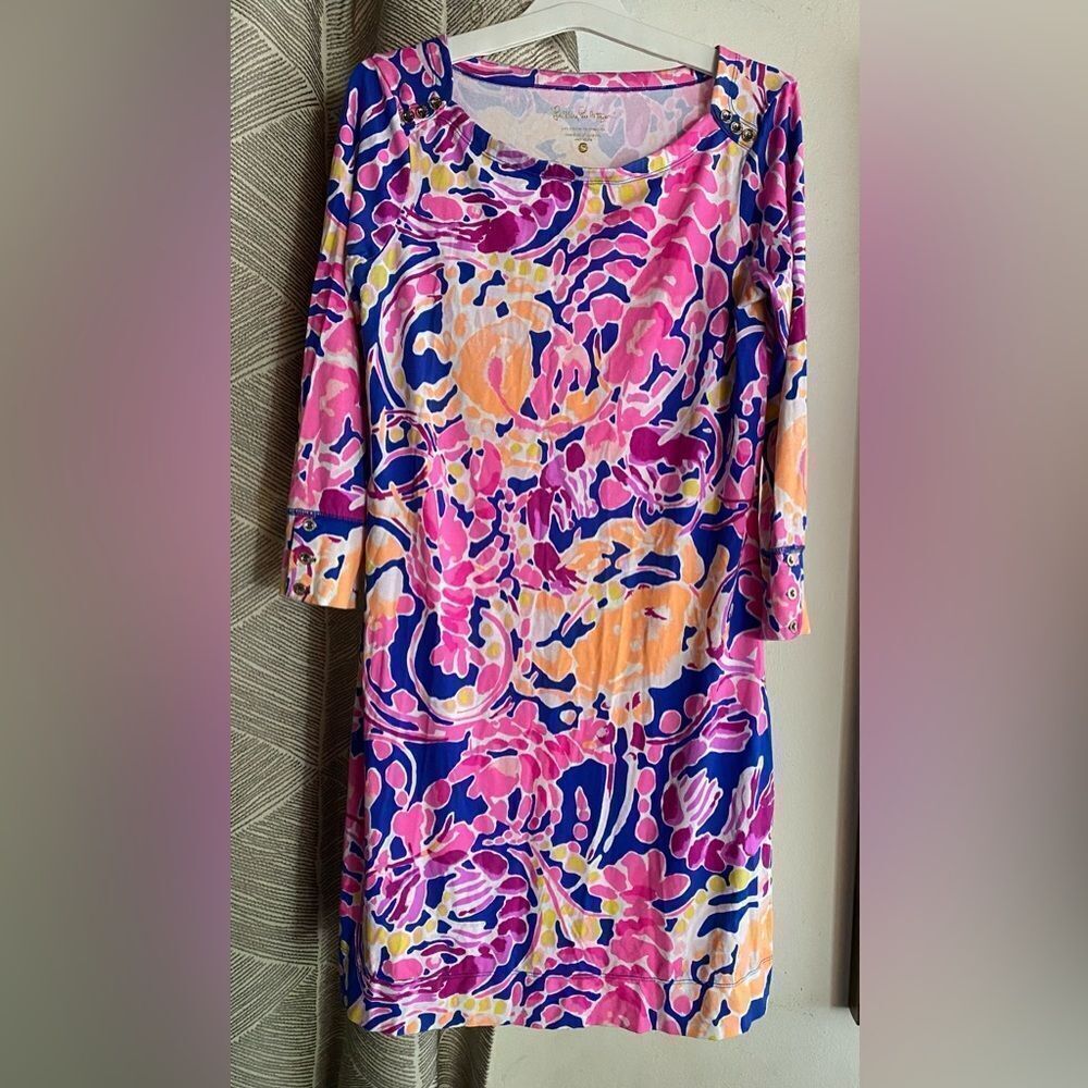 Lilly Pulitzer Women Brilliant Blue Catch And Release Sophie Mini Dress Sz Small